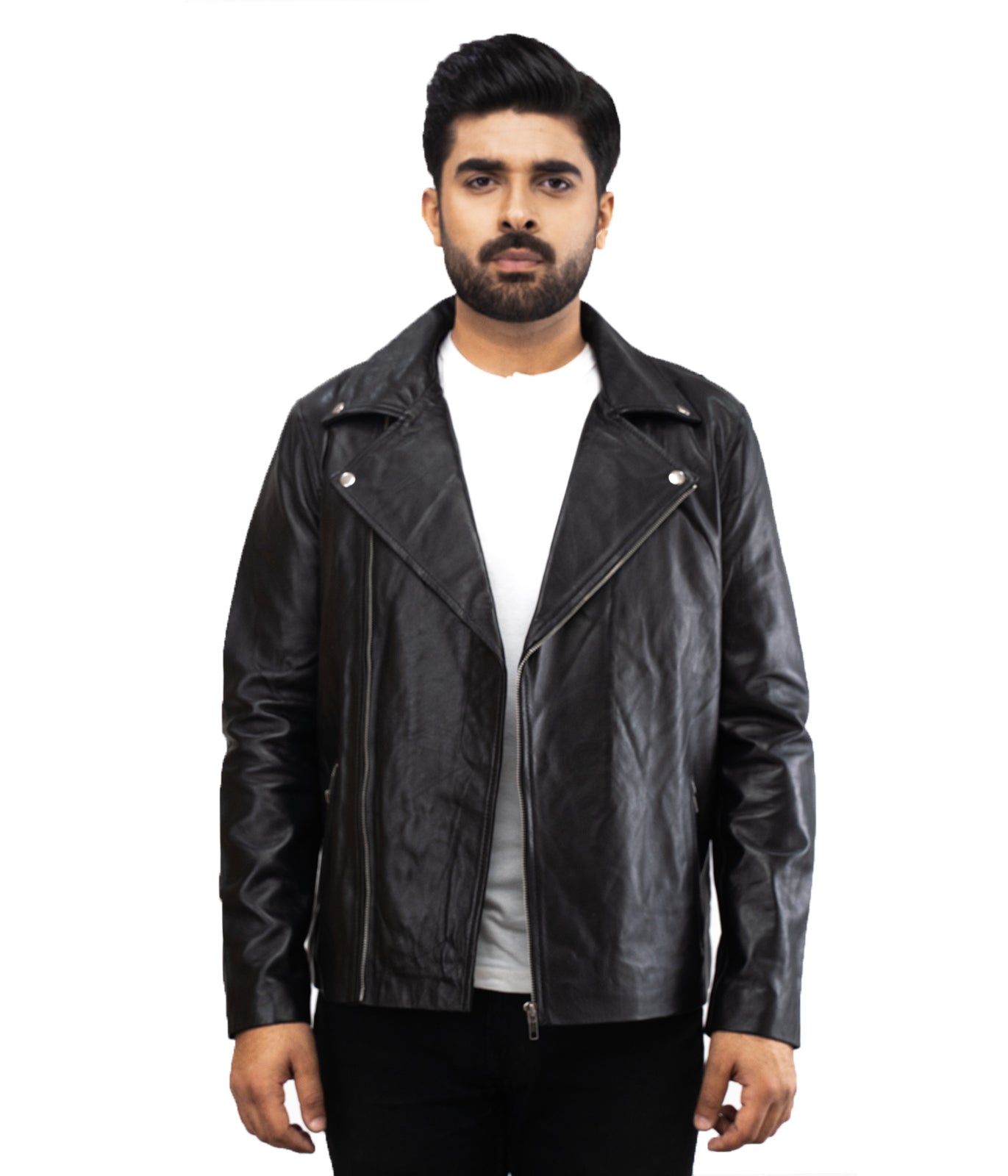 Motorbiker Black Brando Leather Jacket - Mens Black Biker jacket