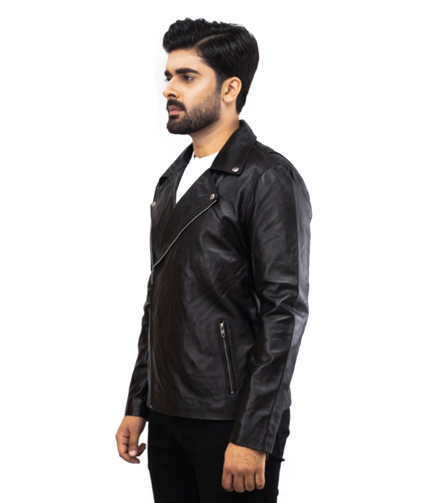 Motorbiker Black Brando Leather Jacket - Mens Black Biker jacket