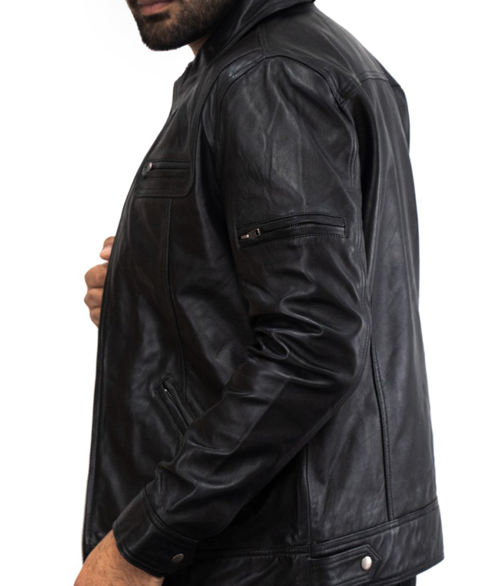 Motorcycle Black Sydney Leather Jacket