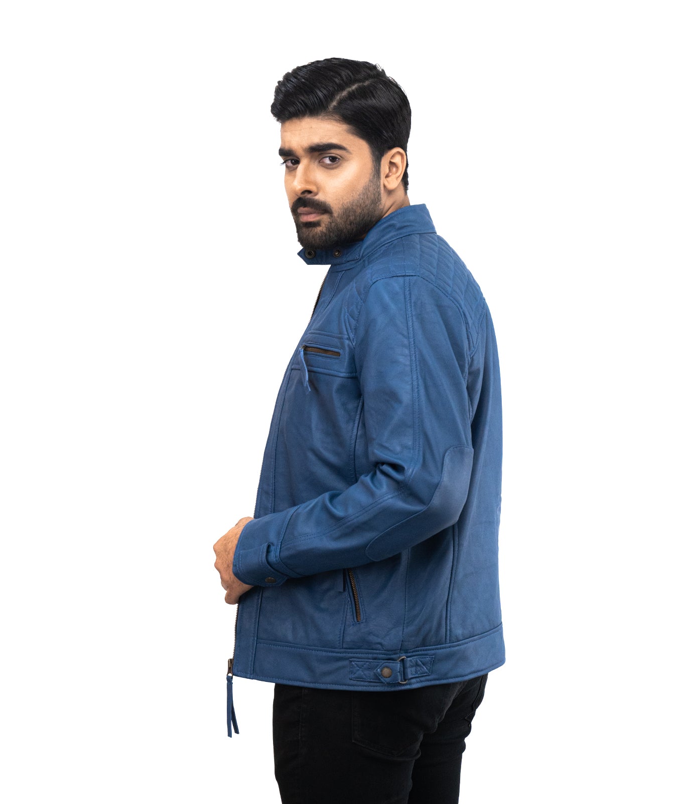 Motorcycle Bleu Cavalier Leather Jacket