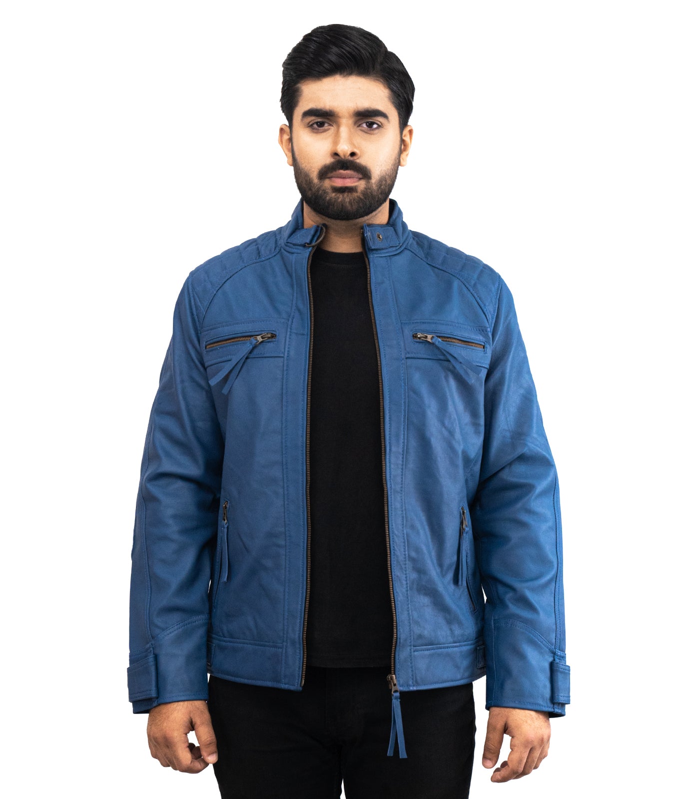 Motorcycle Bleu Cavalier Leather Jacket