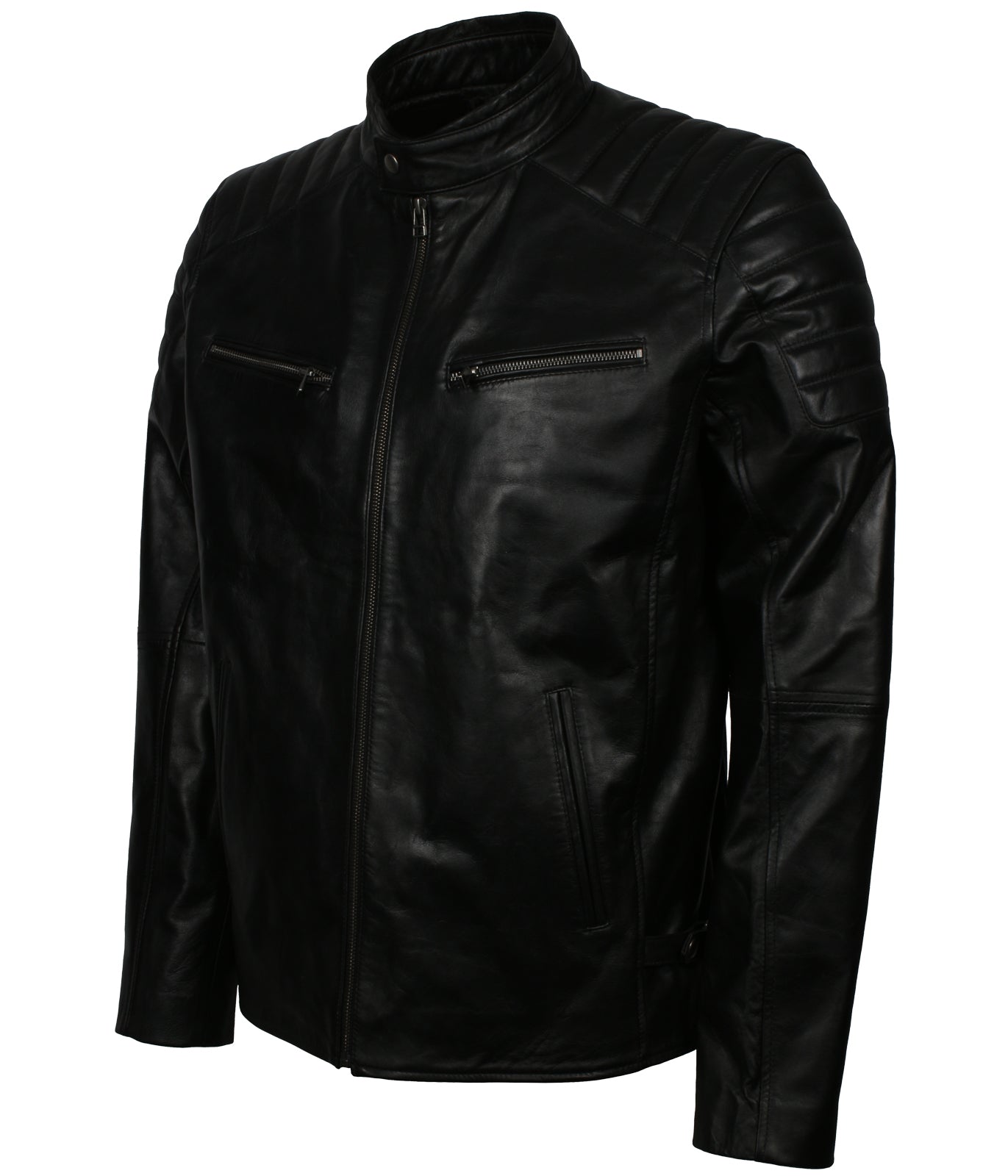Motorcycle Men's Black Biker Leather Jacket