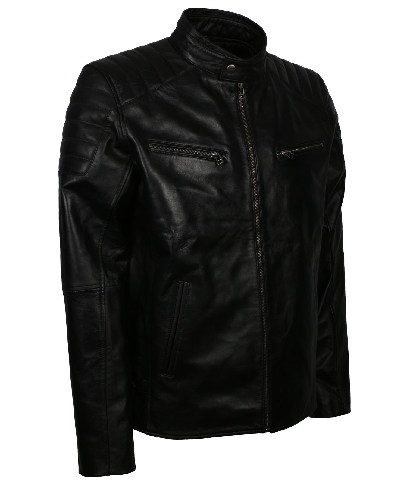 Motorcycle Men's Black Biker Leather Jacket