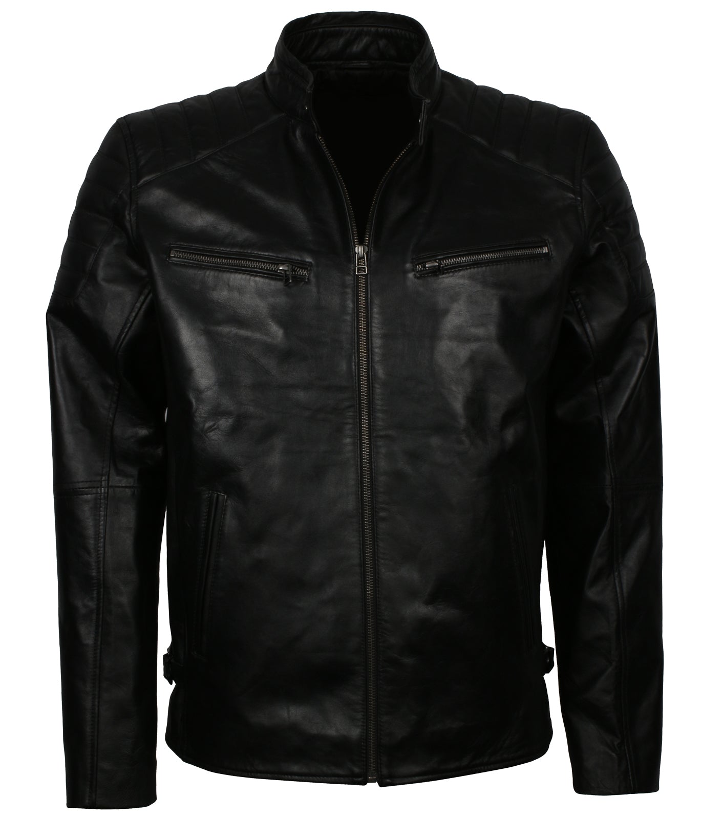 Motorcycle Men's Black Biker Leather Jacket