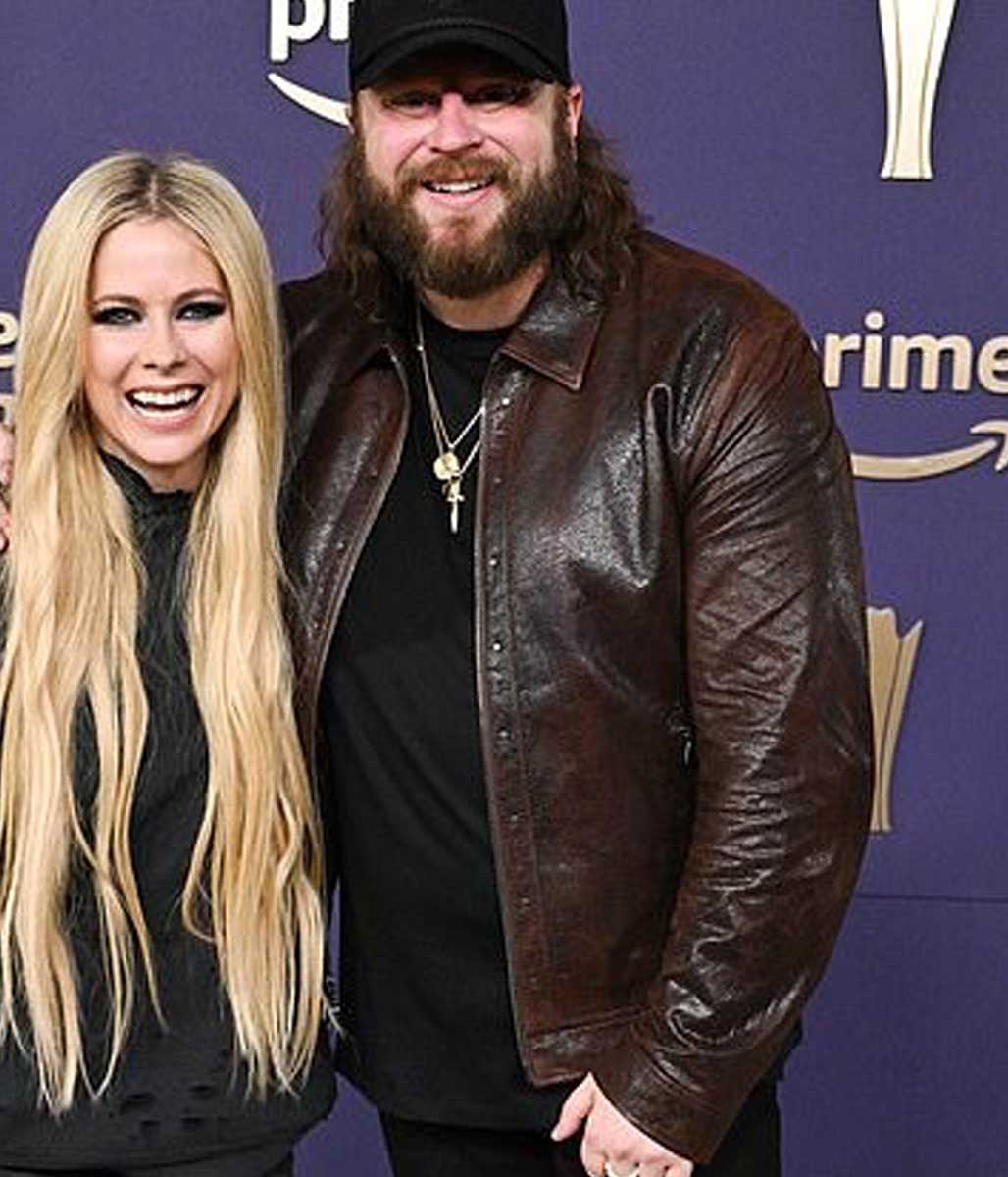 ACM Awards Nate Smith Brown Leather Jacket