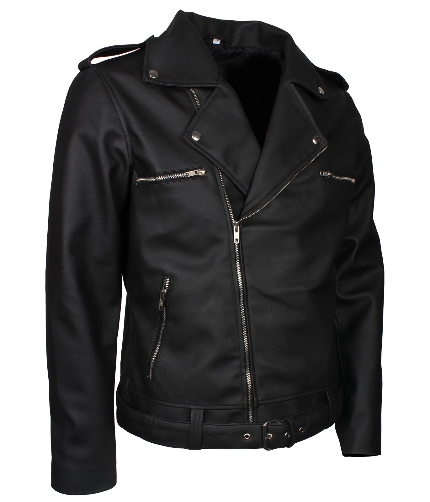 Negan Man Black Biker Leather Jacket