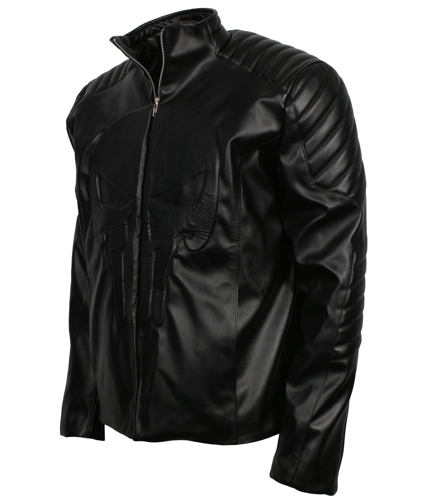 Skull Men's Black Faux Leather Jacket