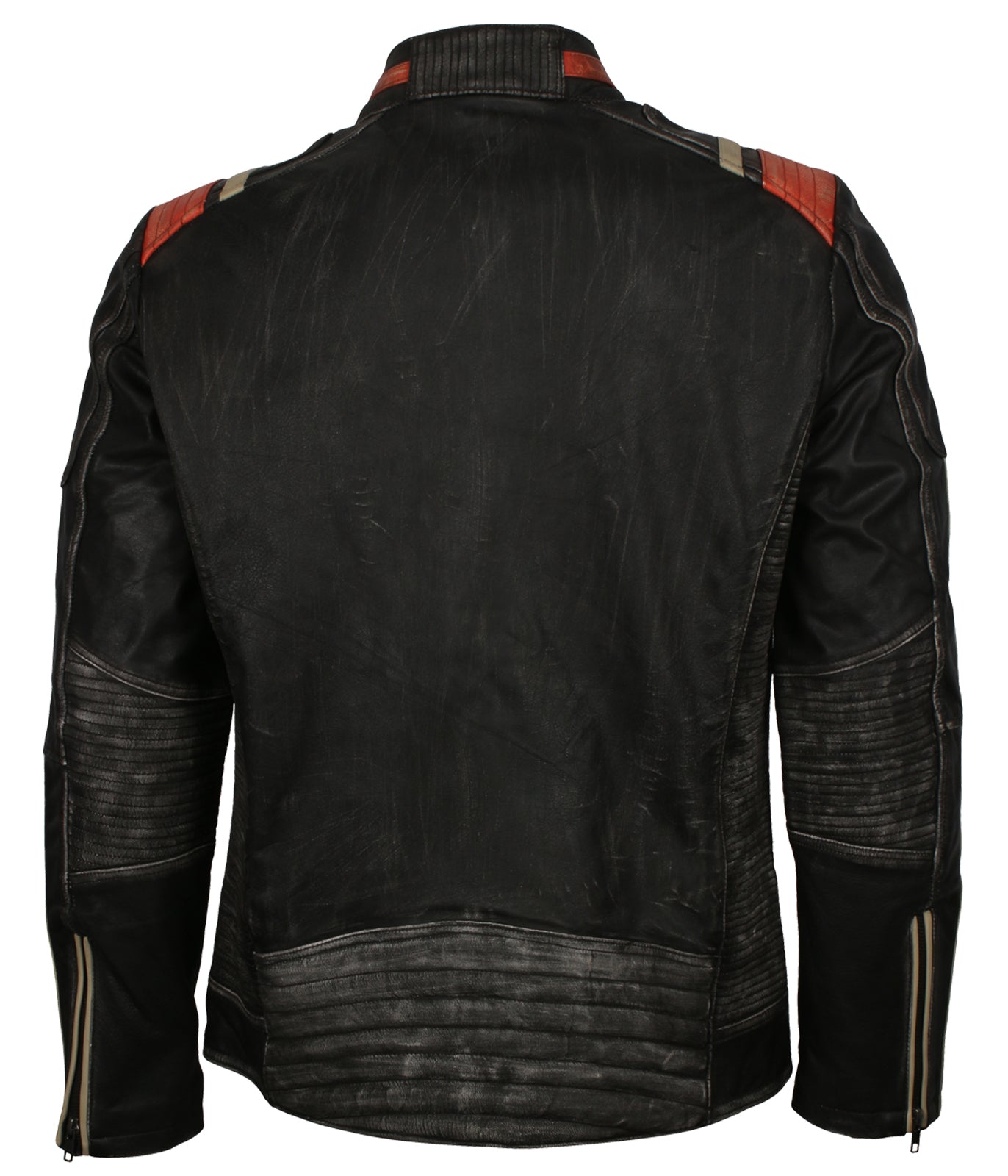 Retro Distressed Black Vintage Leather Jacket