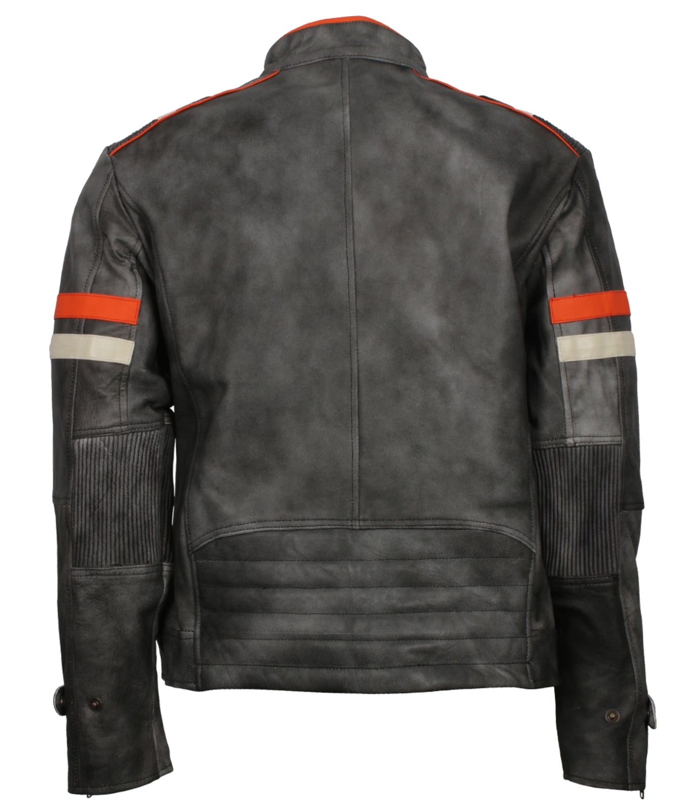Retro Men's Grey Motorcycle Leather Jacket