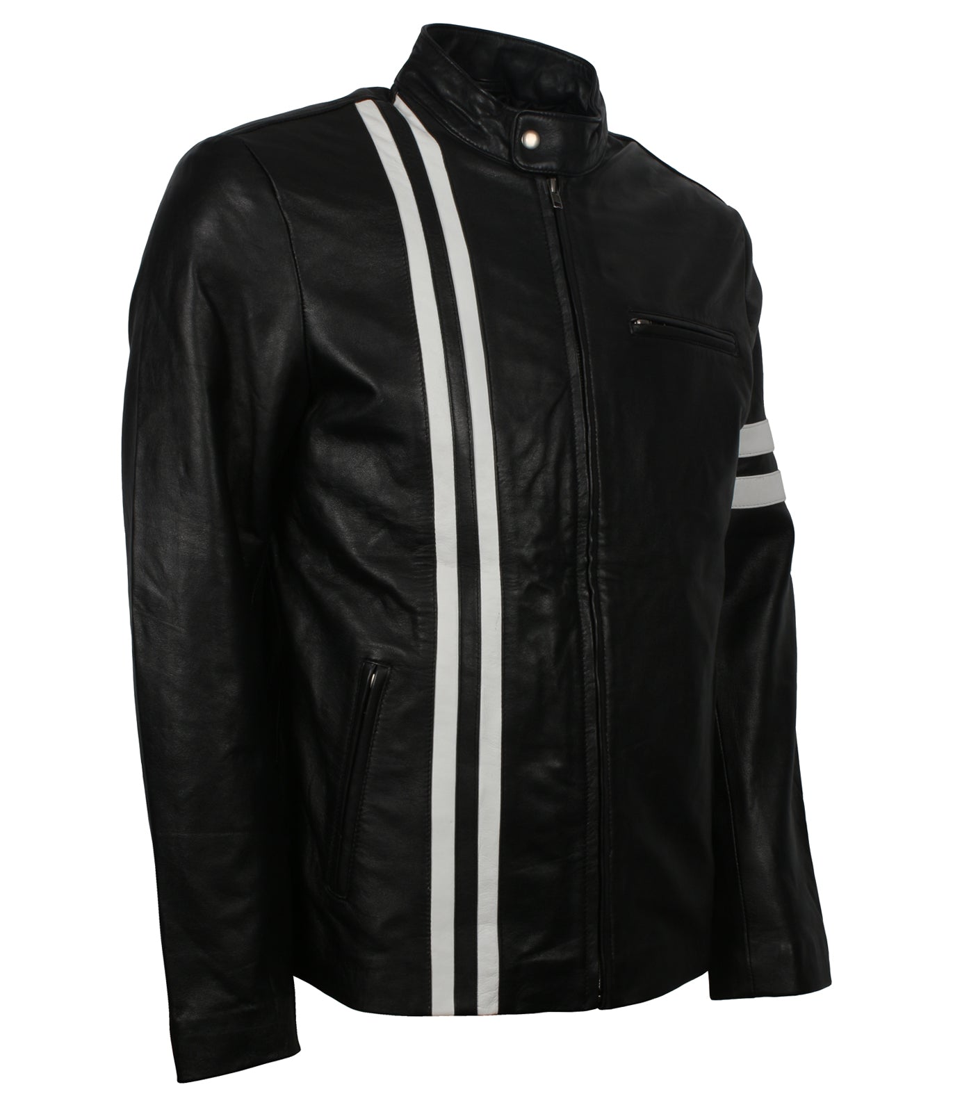 Retro Mens Biker Black Genuine Leather Jacket