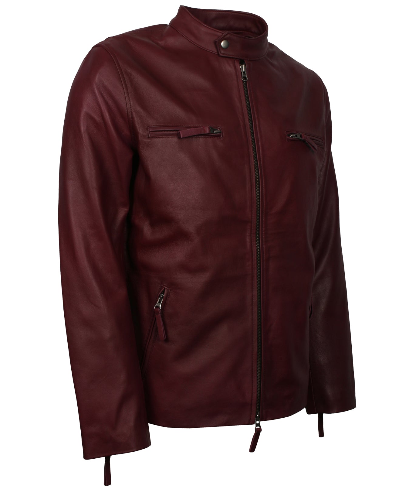 Retro Maroon Biker Genuine Leather Jacket