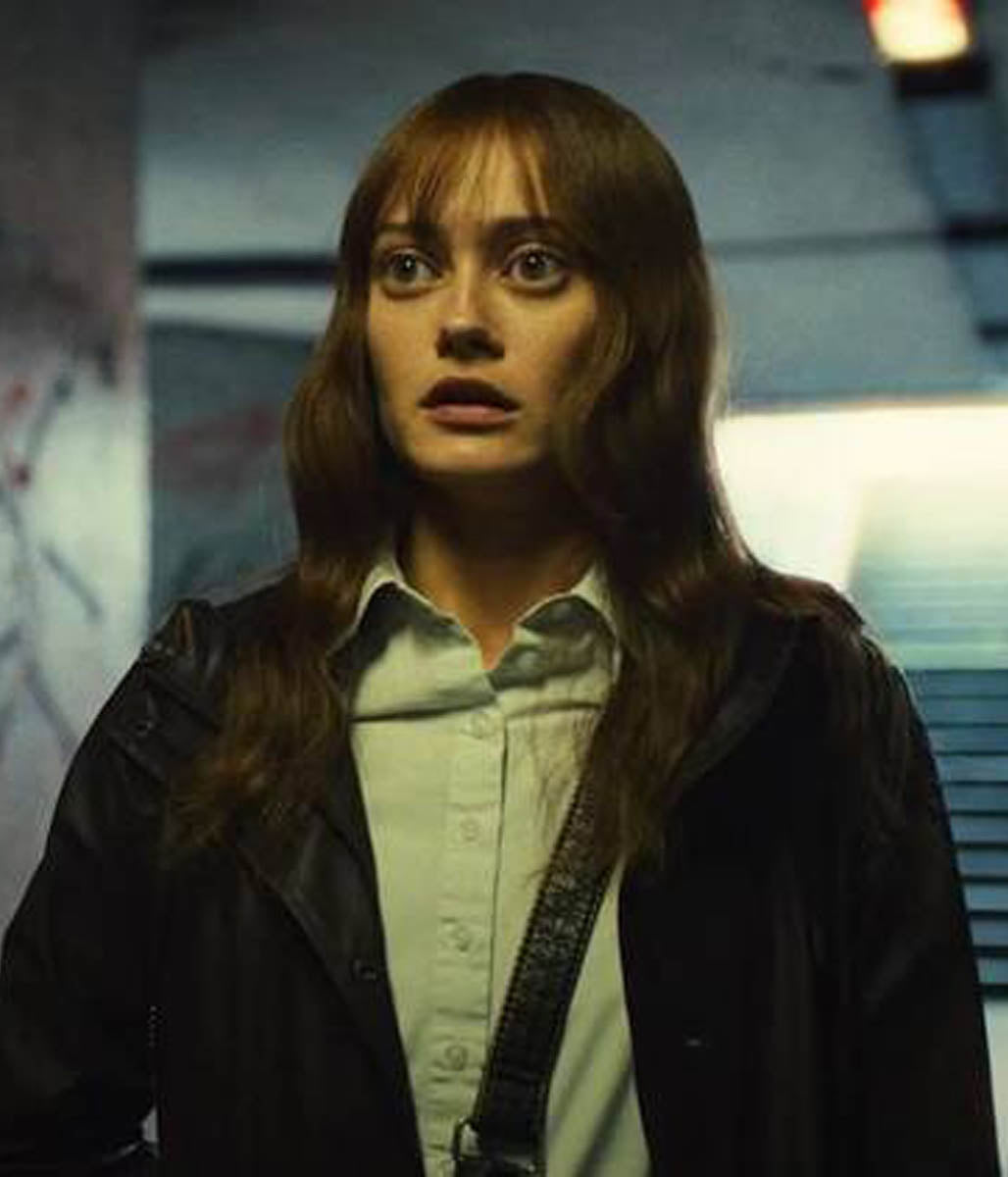Rhiannon Lewis Sweetpea Ella Purnell Leather Coat