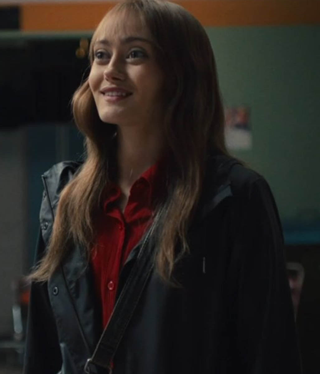 Rhiannon Lewis Sweetpea Ella Purnell Leather Coat
