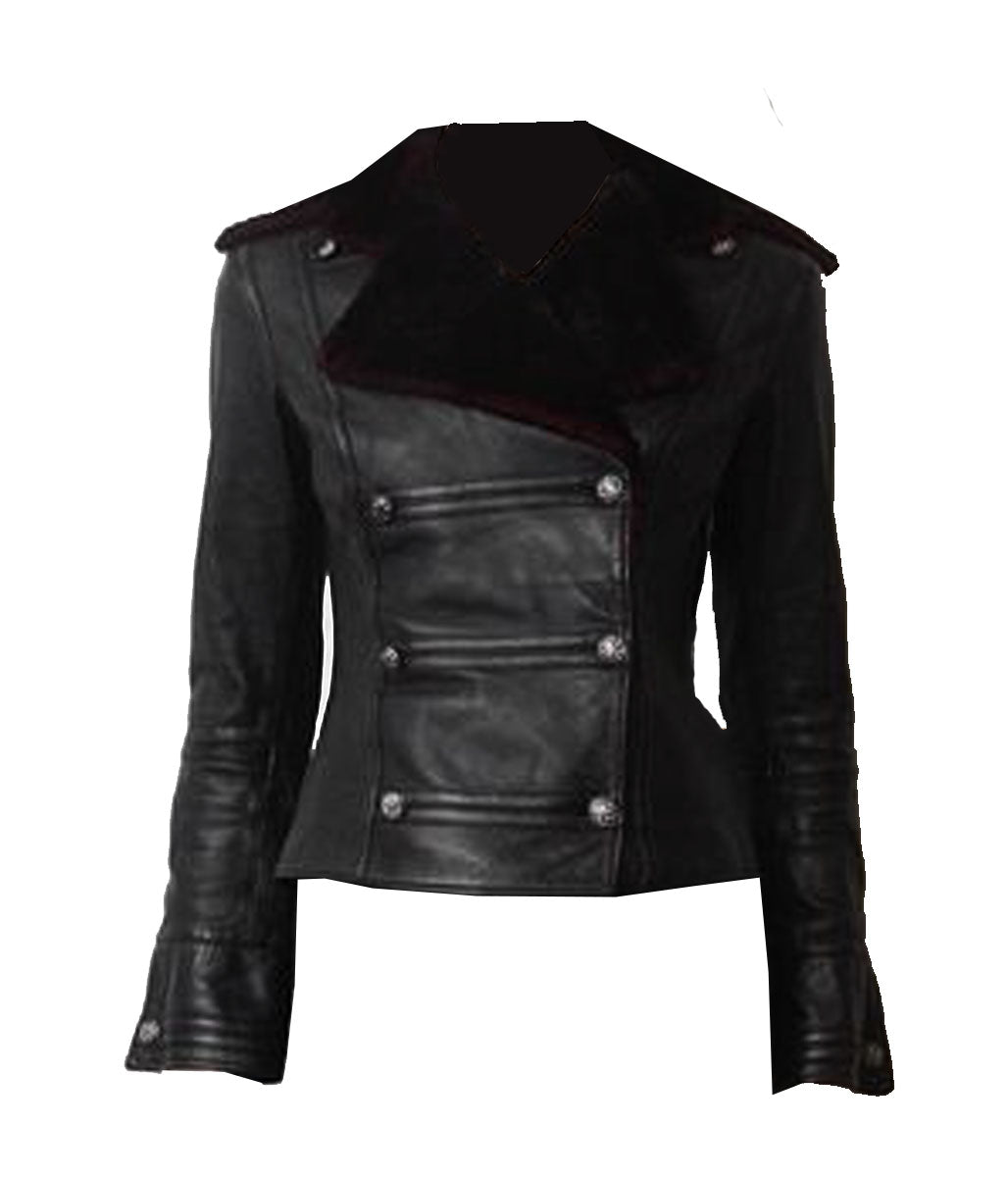 Amanda Tapping Sanctuary Helen Fur Leather Jacket