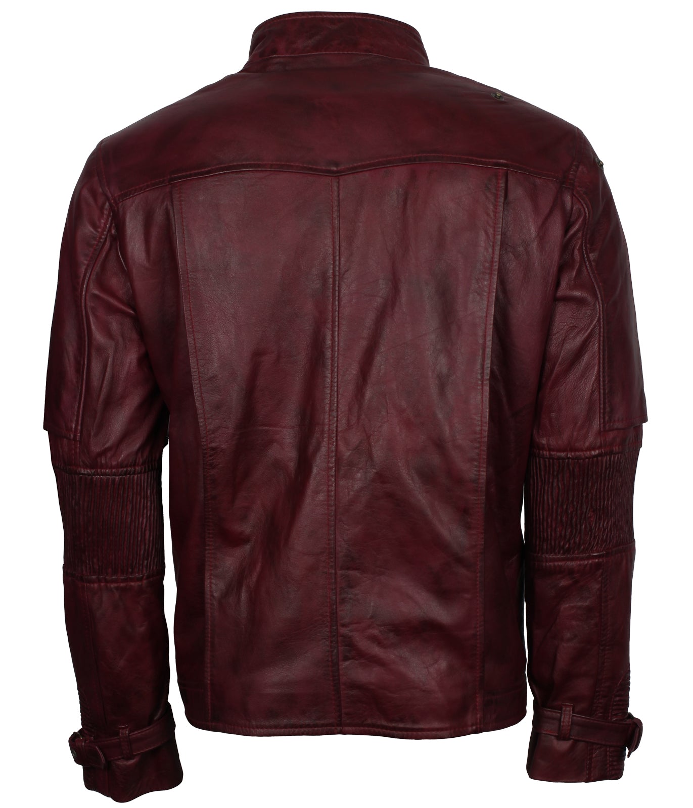 Halloween Cosplay Star Space Lord Biker Maroon Leather Jacket - Astronaut Jacket
