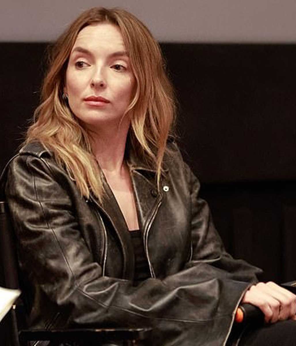 Oversized Women's Jodie Comer Leather Jacket