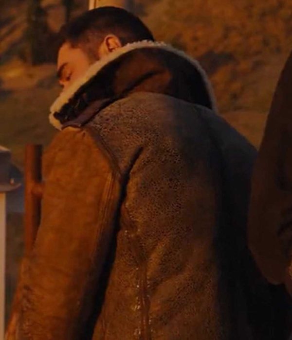 Zac Efron The Iron Claw Shearling Leather Jacket