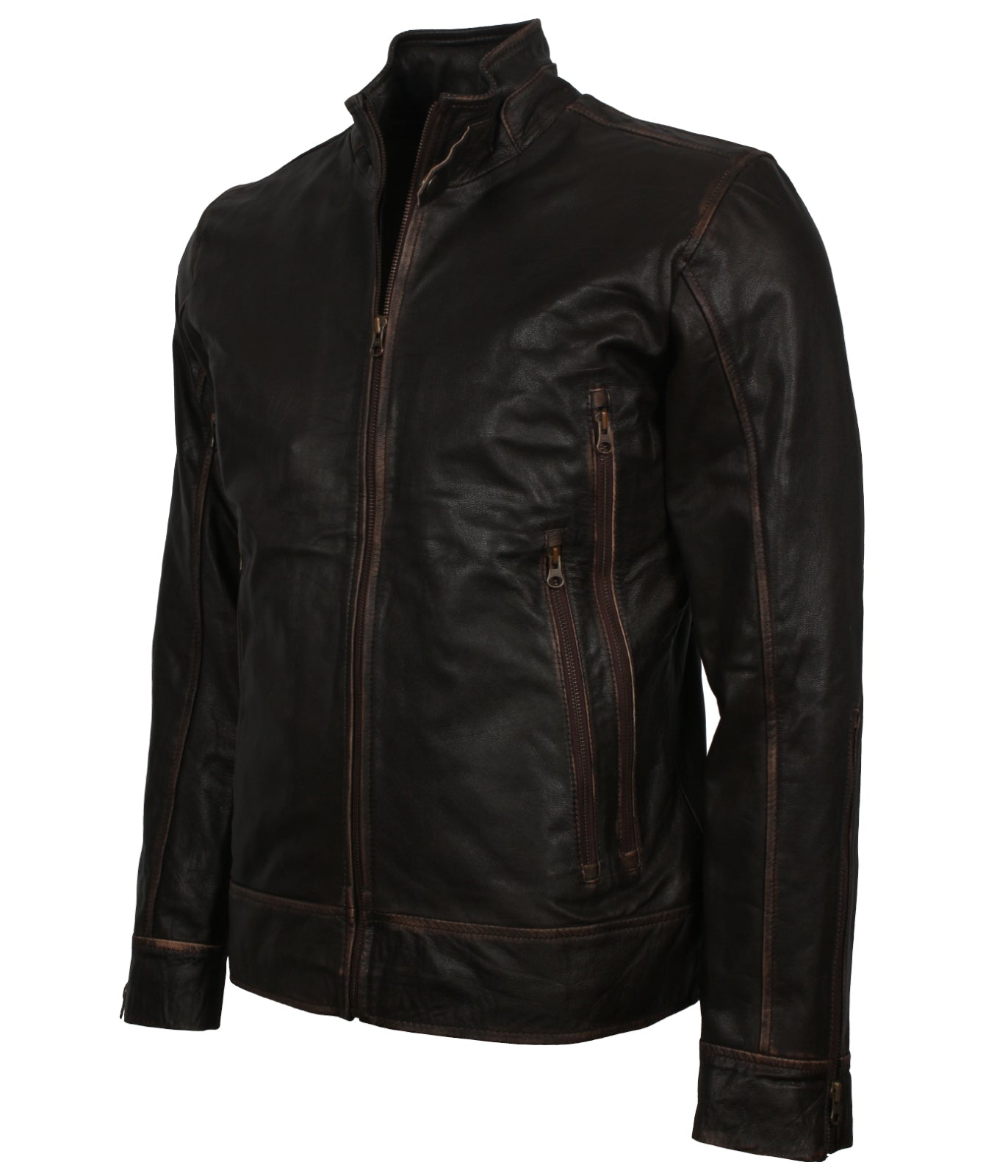 Vintage Motorcycle Distressed Biker Leather Jacket