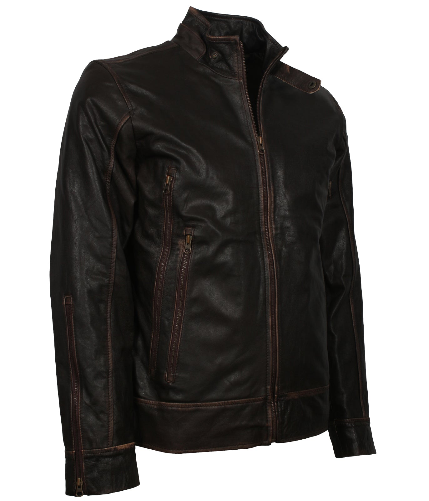 Vintage Motorcycle Distressed Biker Leather Jacket