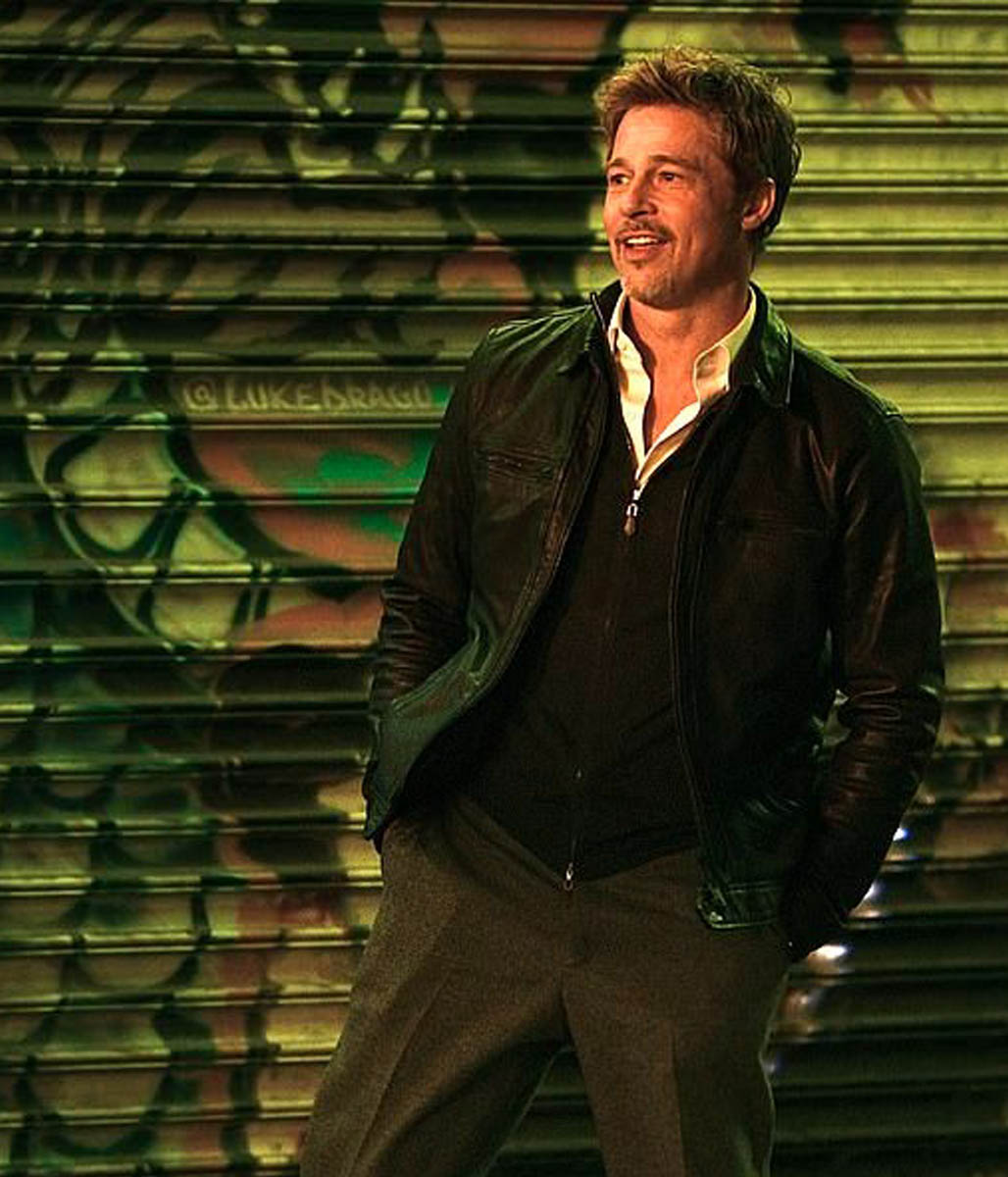 Wolfs Brad Pitt Leather Jacket