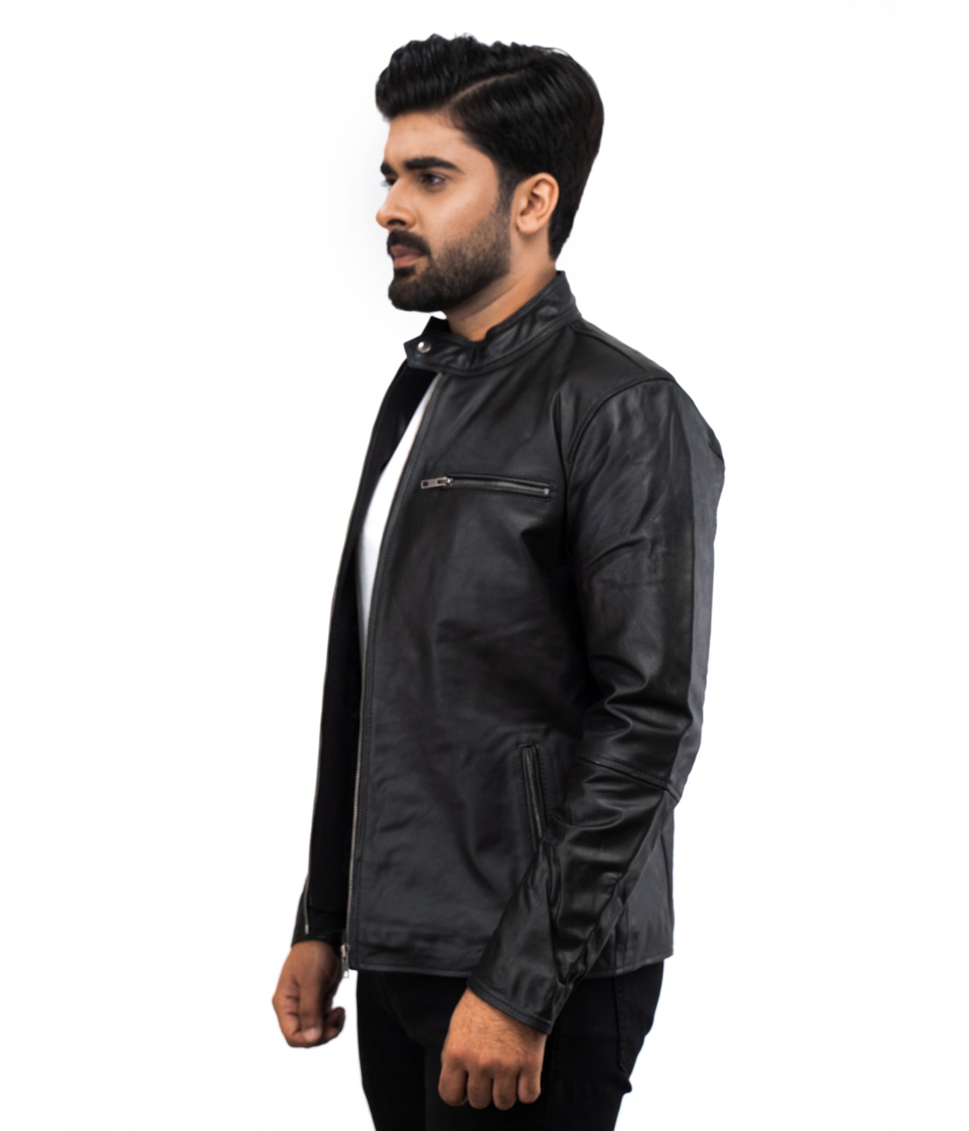 Motorcycle Riding Black Leather Jacket
