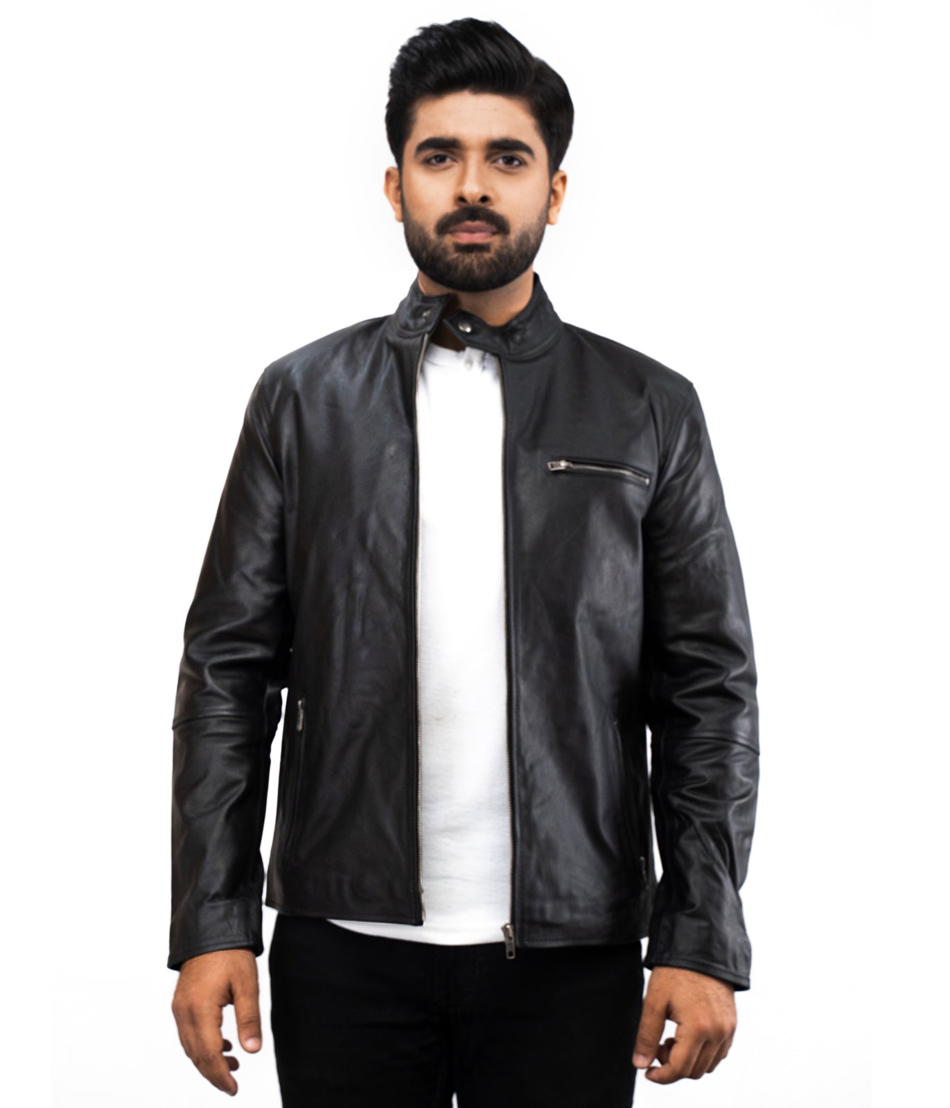 Motorcycle Riding Black Leather Jacket