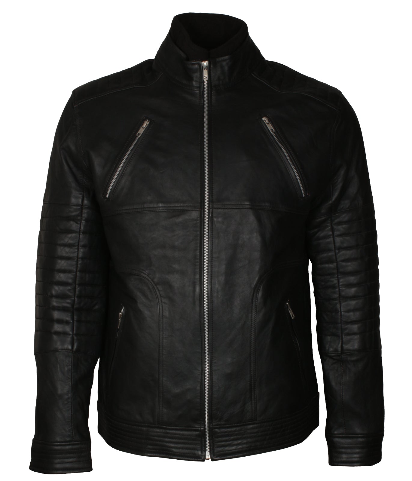 Biker Mens Motorcyle Leather Vintage Racing Jacket