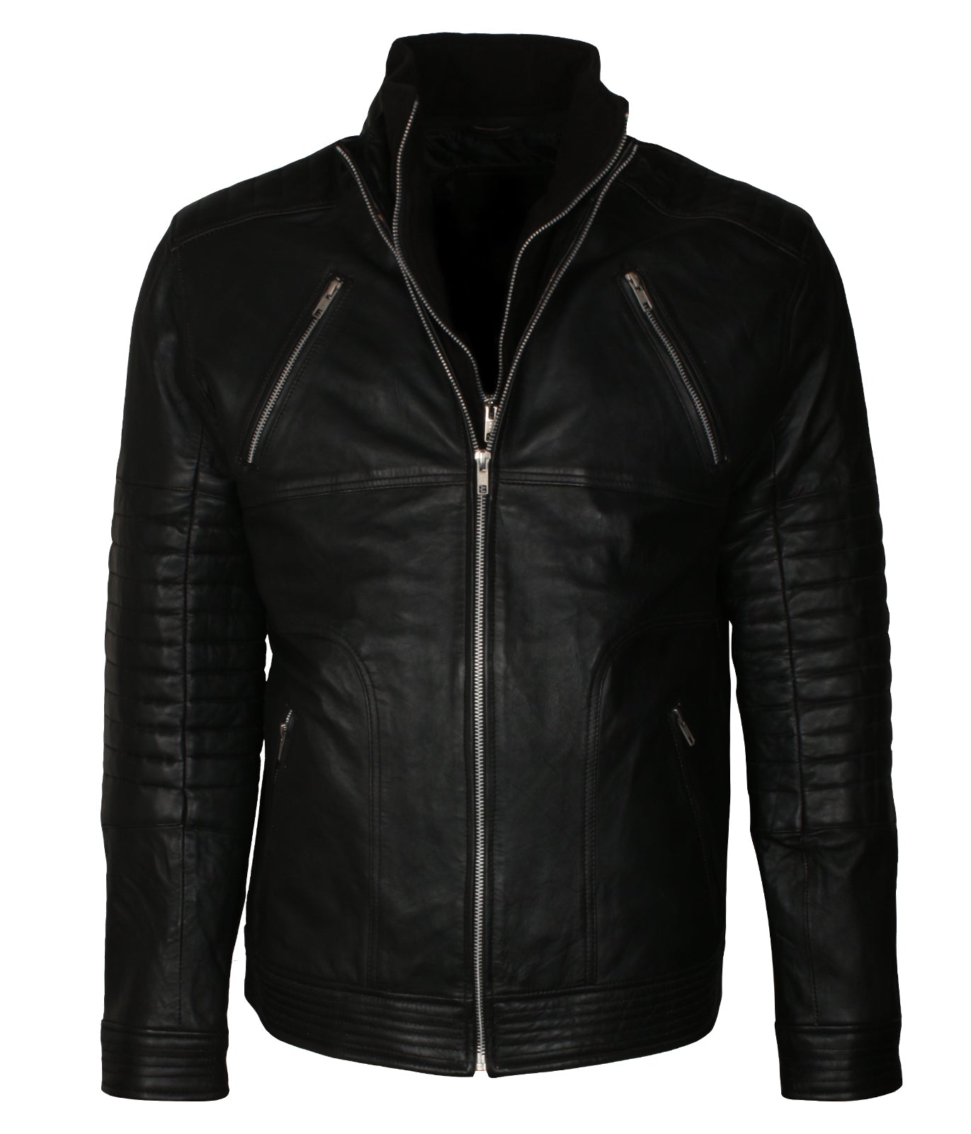 Biker Mens Motorcyle Leather Vintage Racing Jacket