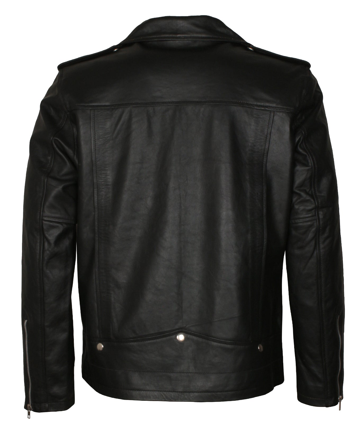 Brando Biker Mens Rockstar Black Motorcycle Leather Jacket