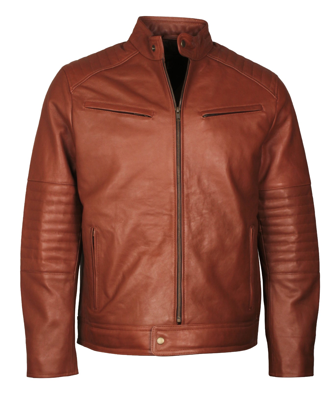 Car Engine Mens Brown BIker Motorcycle Leather Jacket
