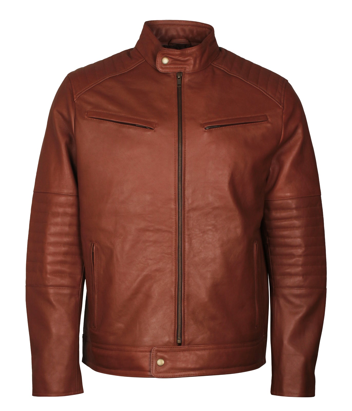 Car Engine Mens Brown BIker Motorcycle Leather Jacket