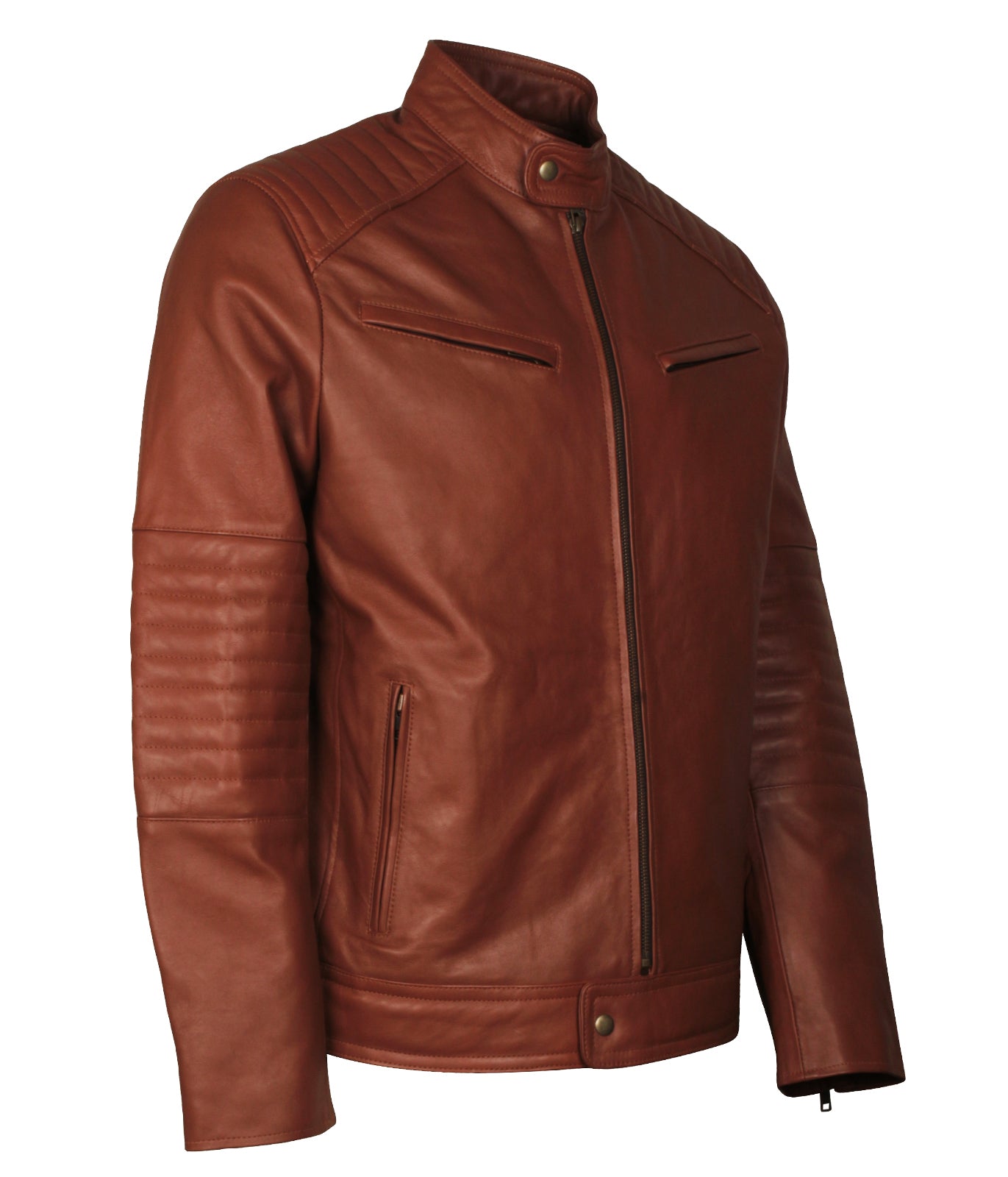 Car Engine Mens Brown BIker Motorcycle Leather Jacket