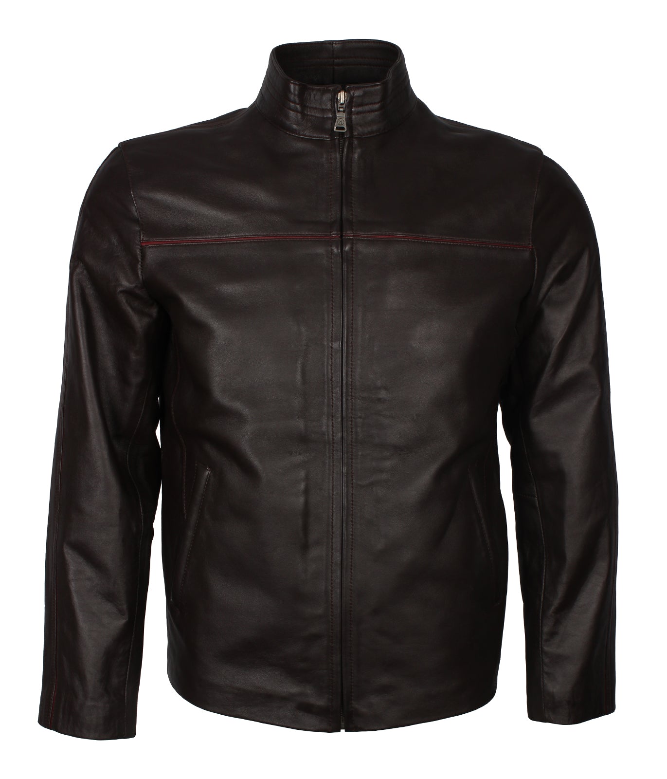 Dark Brown Designer Cool Leather Motorcycle Riding Jacket