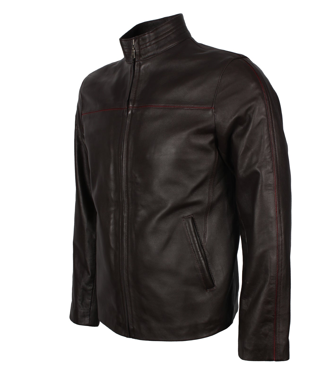 Dark Brown Designer Cool Leather Motorcycle Riding Jacket