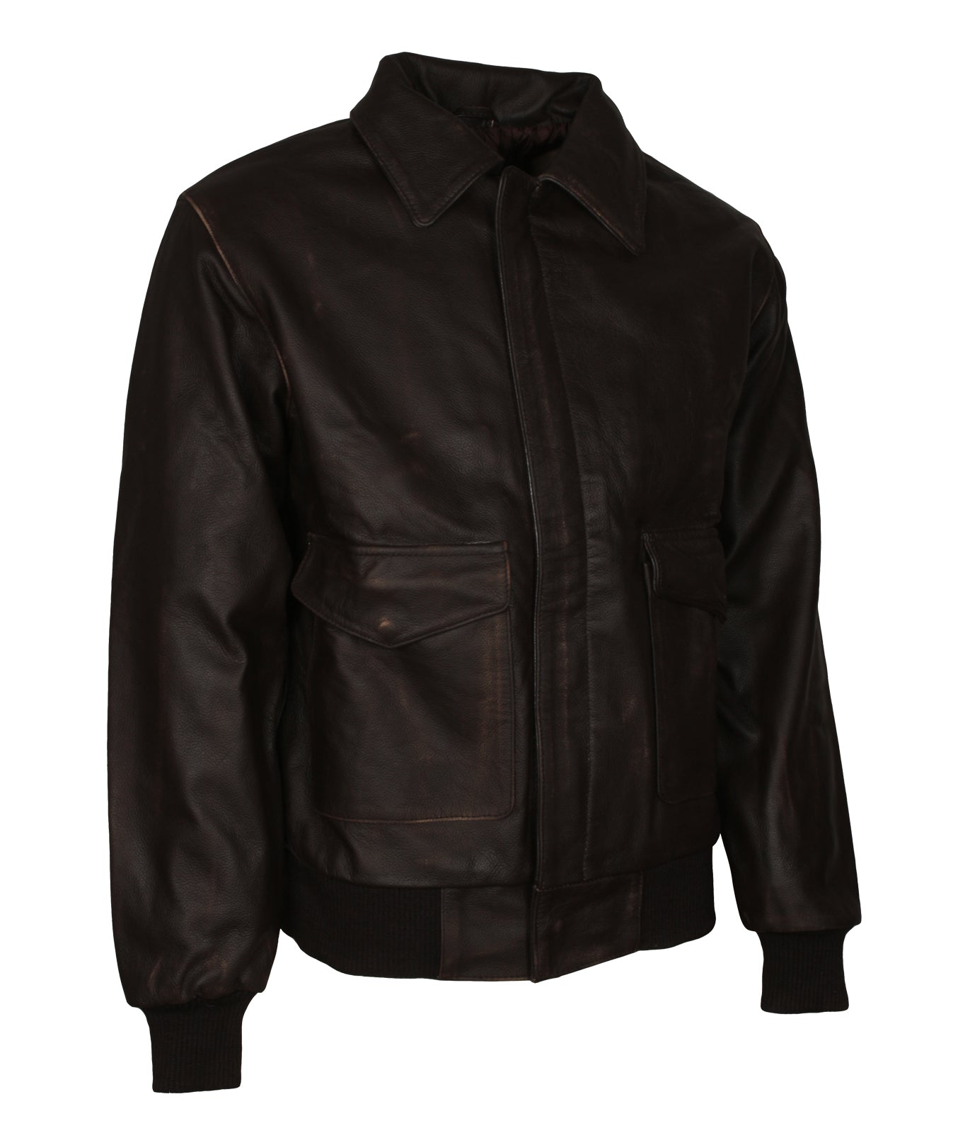 Designer Black Mens Biker Leather Flight Jacket - Men's Designer Aviator Jacket