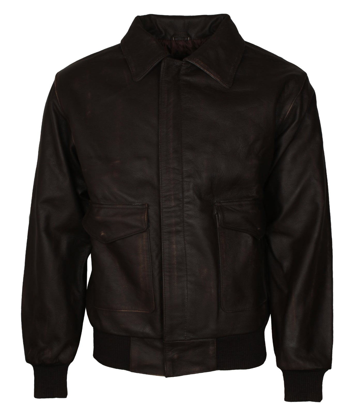 Designer Black Mens Biker Leather Flight Jacket - Men's Designer Aviator Jacket