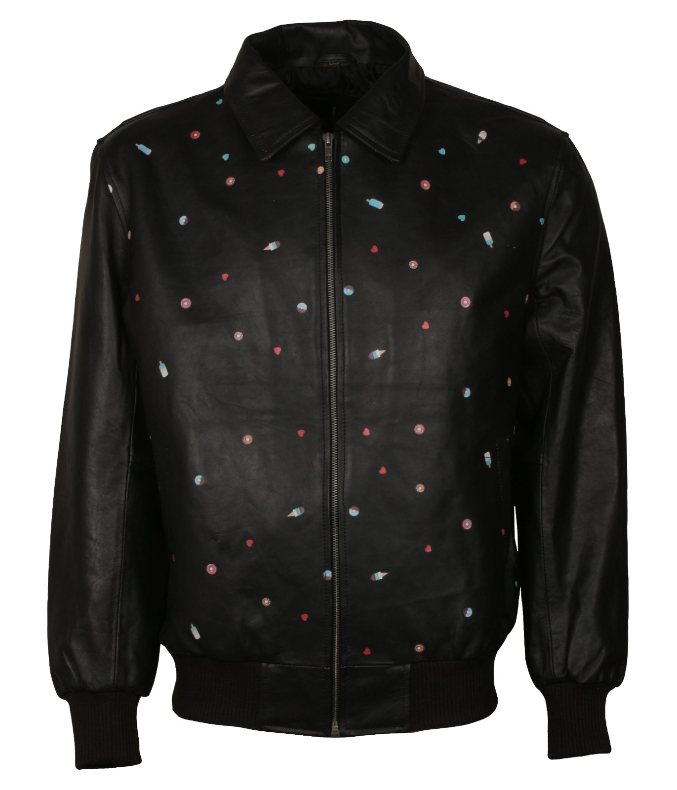 Good Times Mens Party Biker Concert Black Leather Jacket