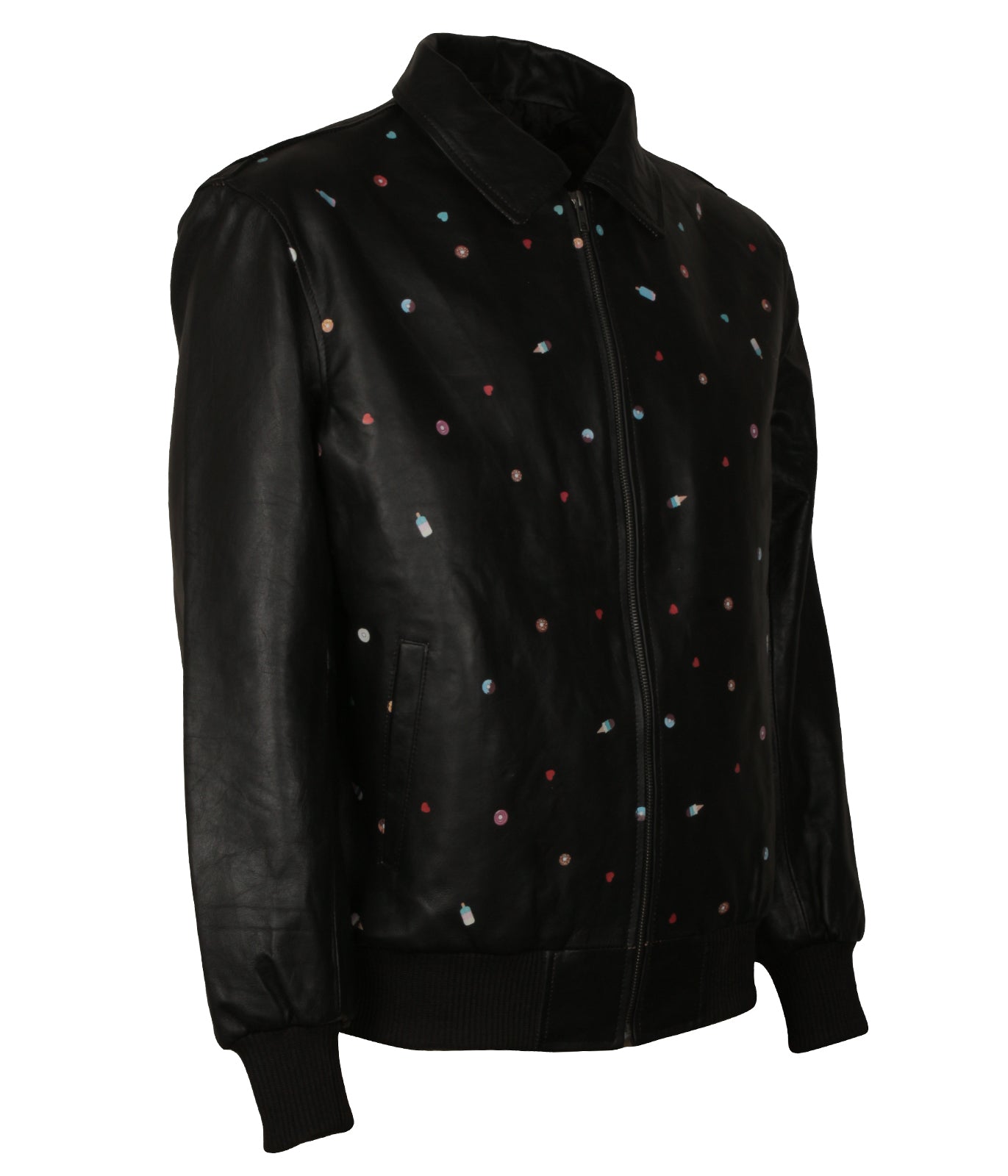 Good Times Mens Party Biker Concert Black Leather Jacket