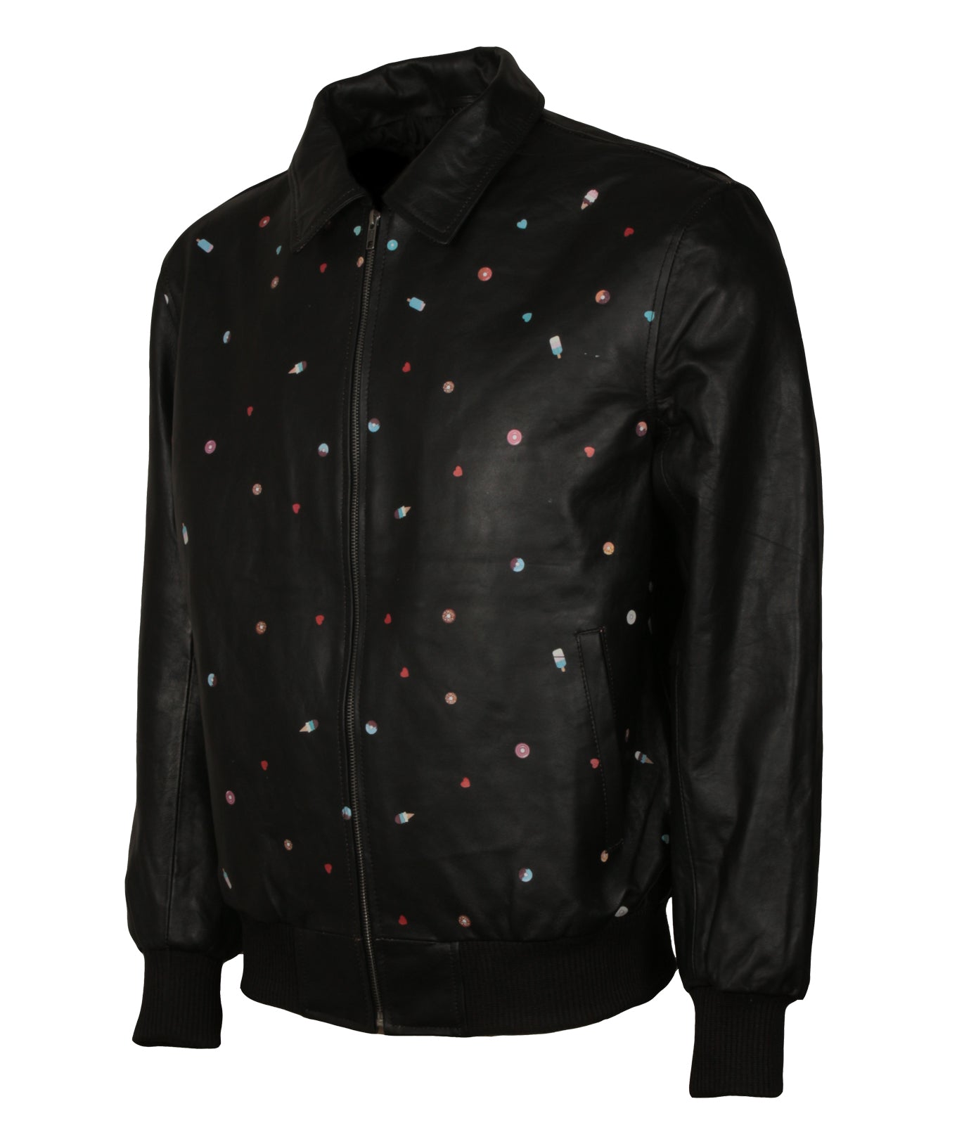 Good Times Mens Party Biker Concert Black Leather Jacket