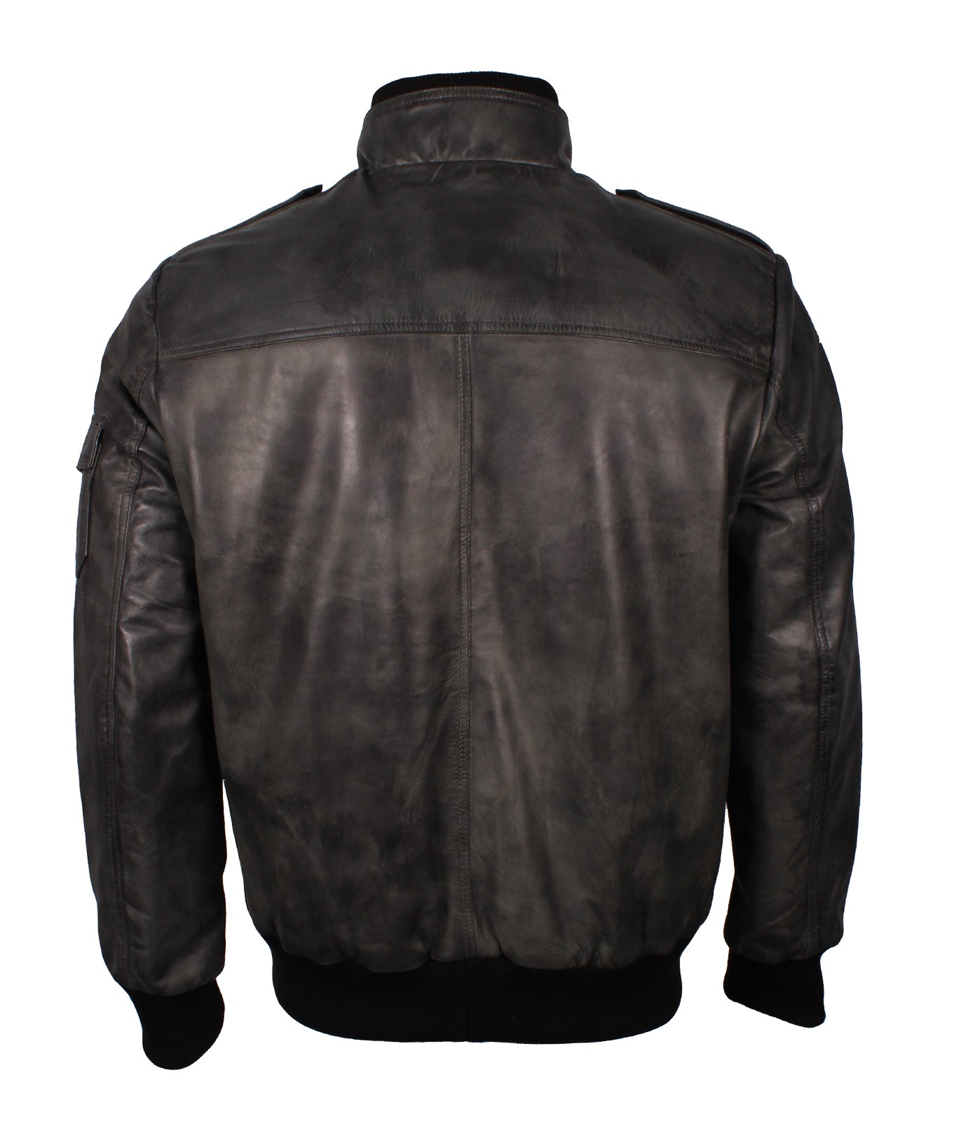 Grey Waxed Vintage Motorcycle Riding Leather Jacket