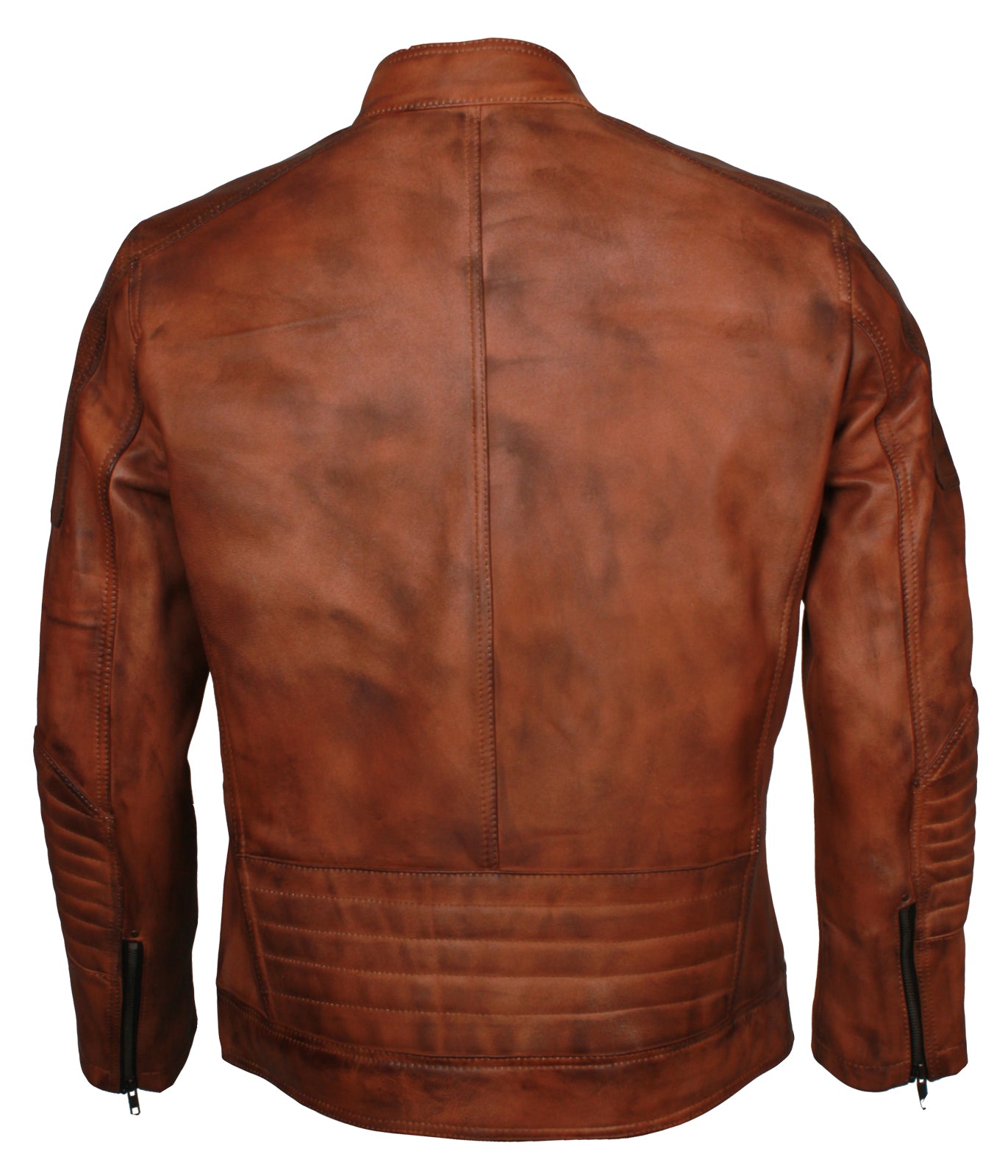 Brown Waxed Vintage Racing Jacket - Motorcycle Leather Jackets for Men