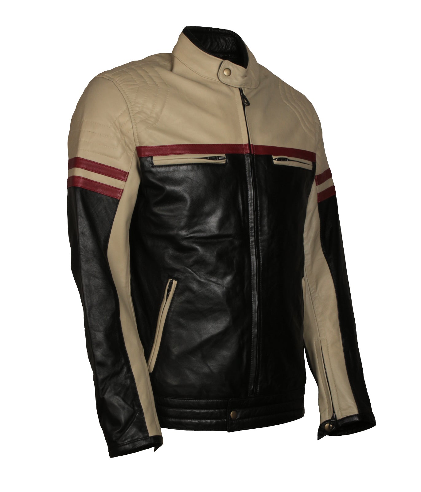 Mens Biker Vintage Moto GP Racing Motorcycle Leather Jacket