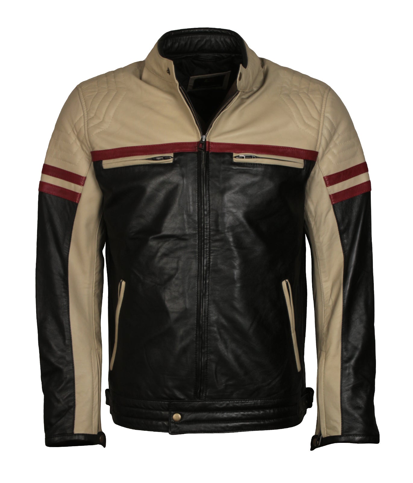 Mens Biker Vintage Moto GP Racing Motorcycle Leather Jacket
