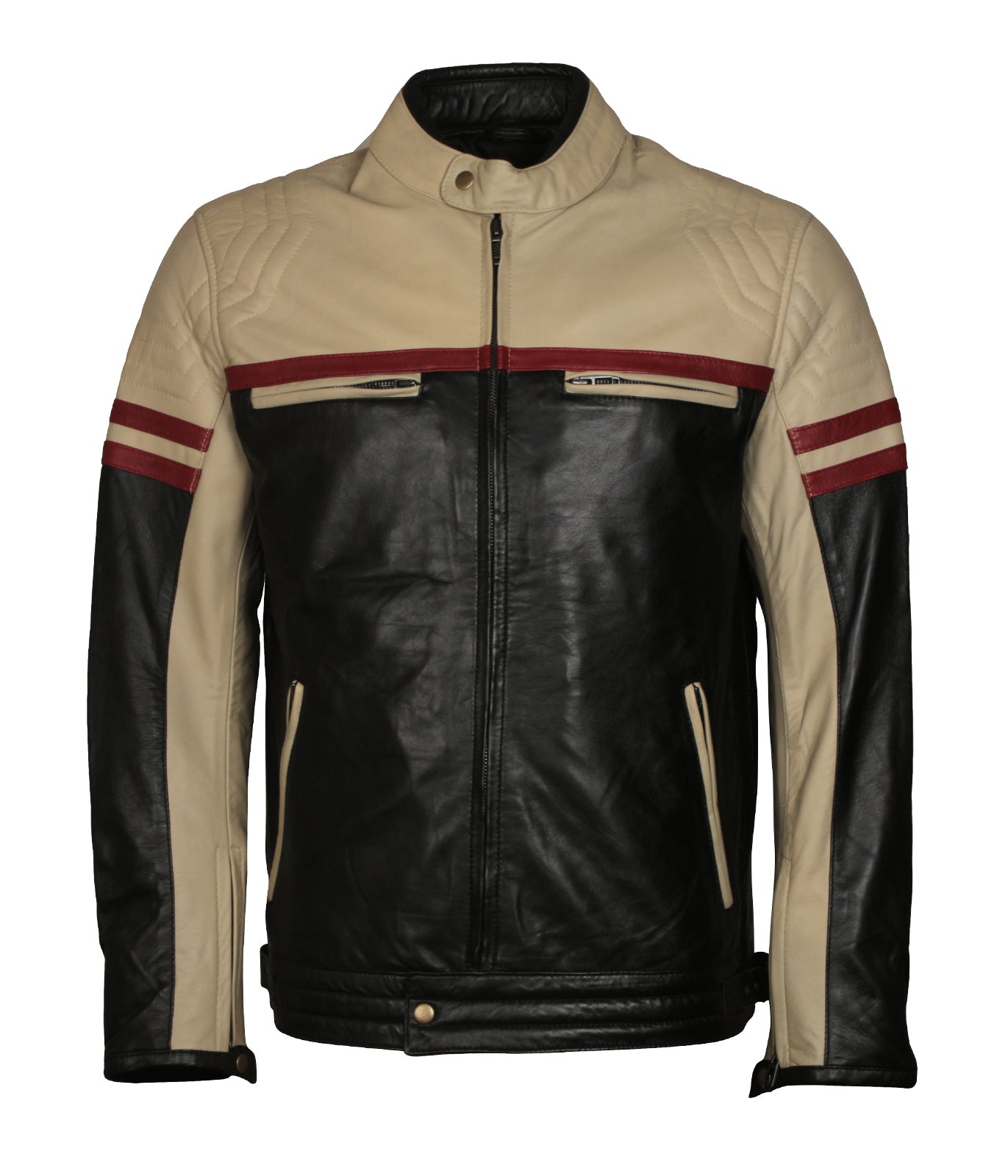 Mens Biker Vintage Moto GP Racing Motorcycle Leather Jacket