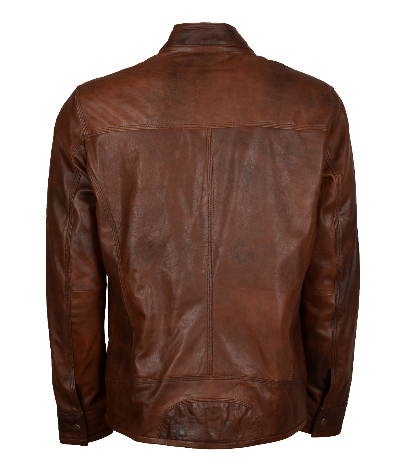 Mens Brown Waxed Vintage Biker Leather Smoking Jacket