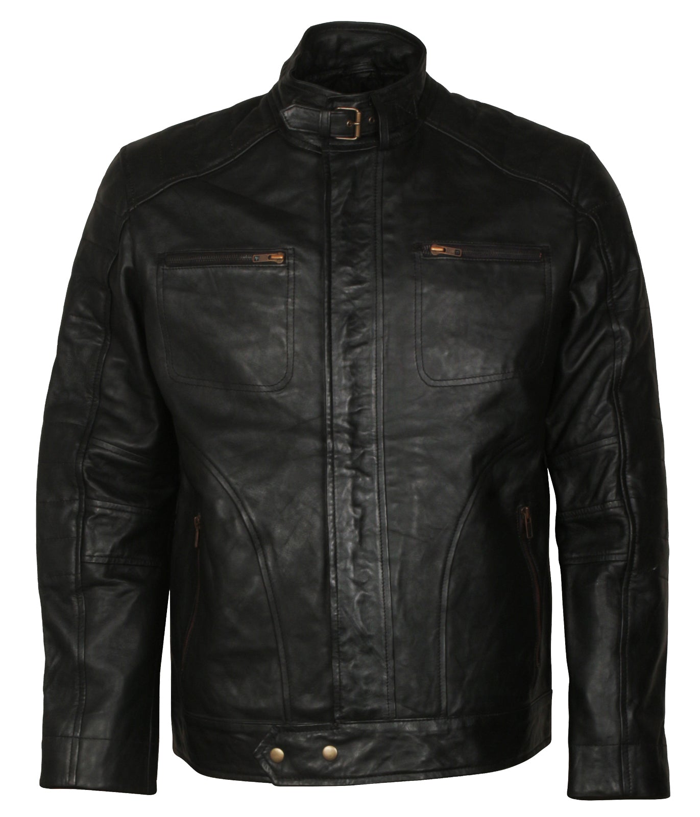 Motorcyle Black Biker Mens Vintage Rider Leather Jacket