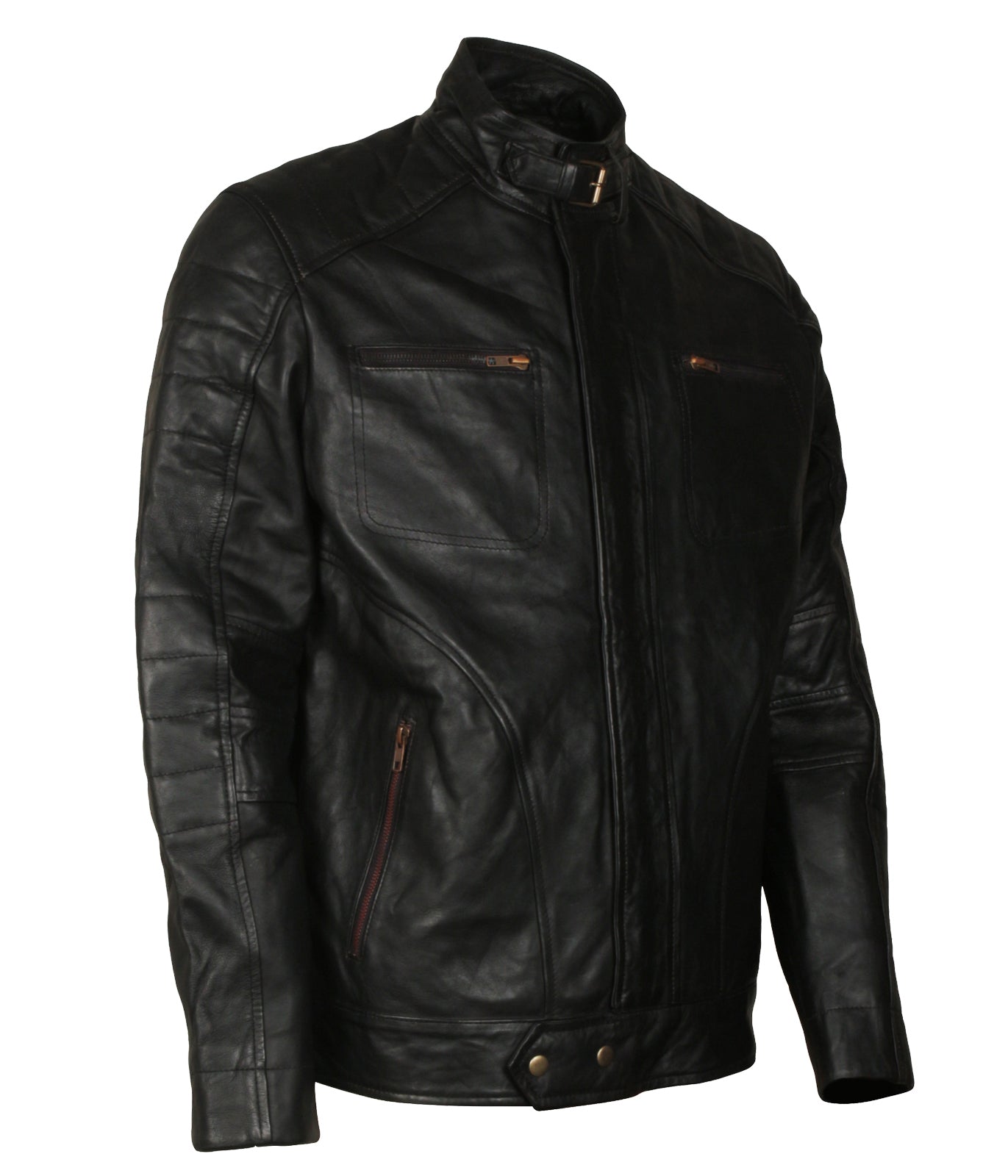 Motorcyle Black Biker Mens Vintage Rider Leather Jacket