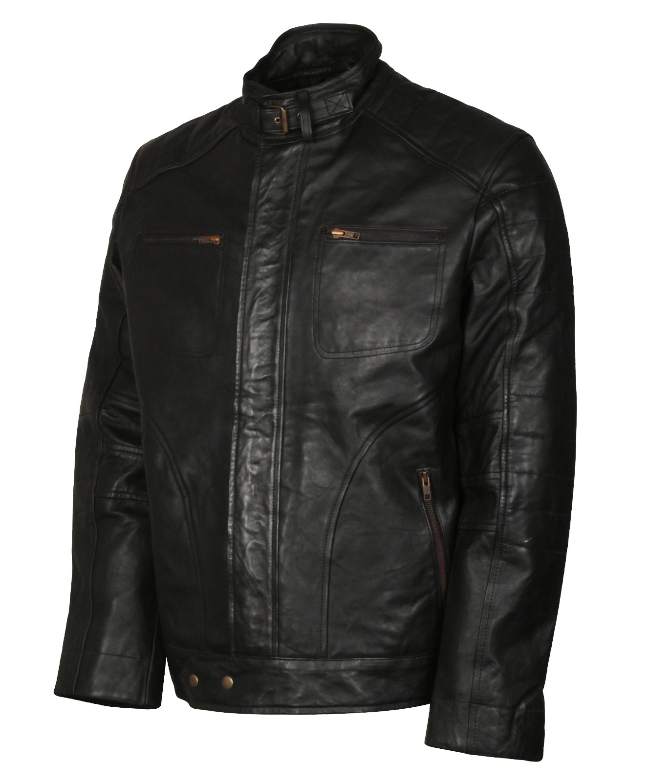 Motorcyle Black Biker Mens Vintage Rider Leather Jacket