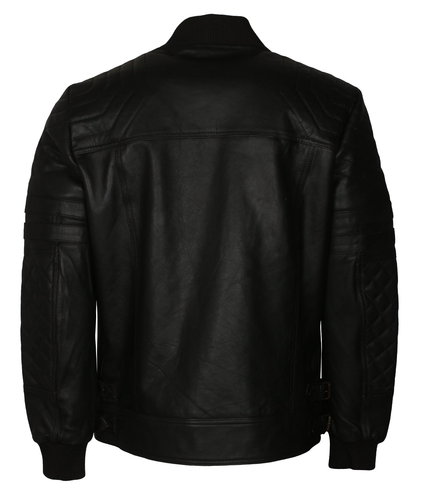 Vintage Mens Black Biker Motorcycle Racing Leather Jacket