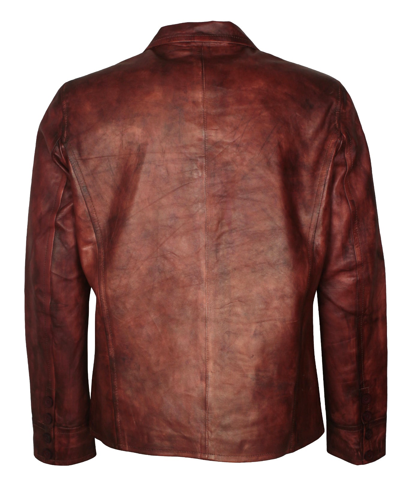 Vintage Mens Brown Waxed Biker Moto Leather Jacket